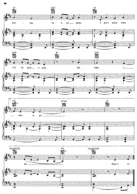 Who Sang Leaving On A Jet Plane In Armageddon OST Armageddon – Leaving on a jet plane - Вокал, Фортепиано ноты скачать